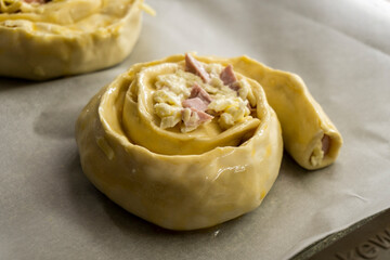 puff pastry swirls. food concept