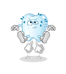 tooth fart jumping illustration. character vector