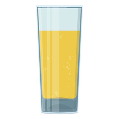 Glass cup with fresh orange juice. Vector illustration isolated on white background.