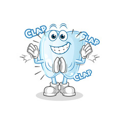 Obraz premium tooth applause illustration. character vector