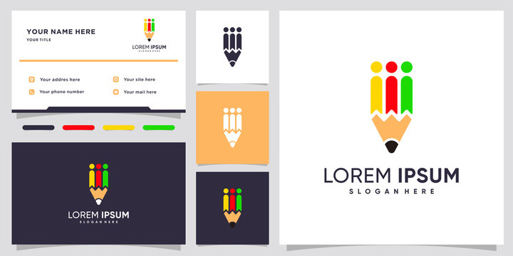 pencil logo design with style and creative concept