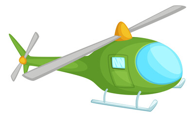 Helicopter icon. Cute child aircraft. Plastic toy