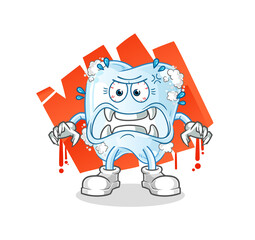 tooth with foam monster vector. cartoon character