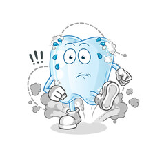 tooth with foam running illustration. character vector