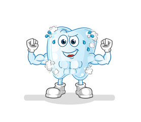 tooth with foam muscular cartoon. cartoon mascot vector