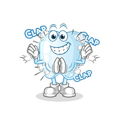 Obraz premium tooth with foam applause illustration. character vector