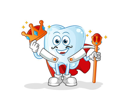 tooth king vector. cartoon character