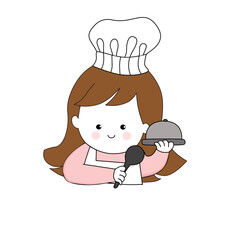 Logo of chef with a spoon vector