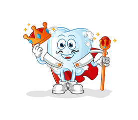 tooth with foam king vector. cartoon character