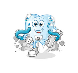 tooth with foam runner character. cartoon mascot vector