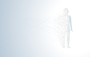 human body molecule recombination concept DNA vector chemistry science illustration