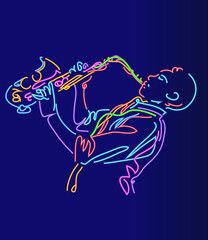 Jazz sax  player vector illustration