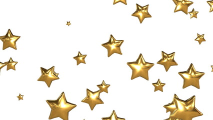 星 キラキラ 降り注ぐ クリスマス 金色 白背景 [別Verあり]