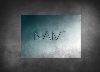 The word name on a green background. NAME text for your desing, concept.