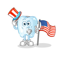 tooth uncle sam character. cartoon mascot vector