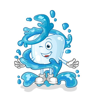 Tooth Fresh With Water Mascot. Cartoon Vector