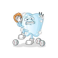 tooth with foam baseball pitcher cartoon. cartoon mascot vector