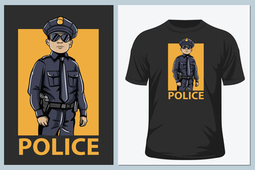 Police. Vector graphic, typographic, poster, label, badge, logo, icon or t-shirt