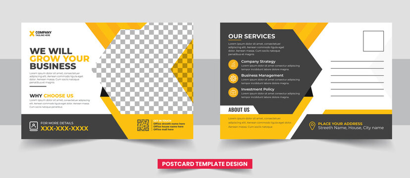 Corporate business postcard template, eddm direct mail postcard template.