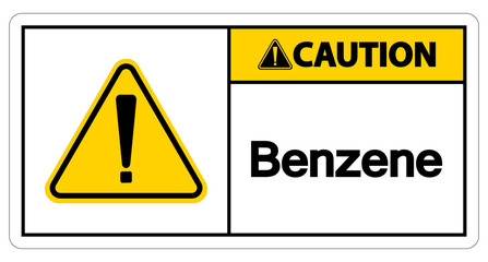 Caution Benzene Symbol Sign On White Background