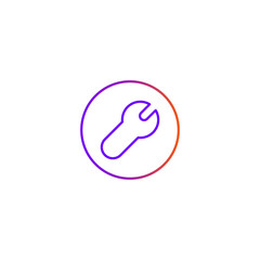 Wrench Icon. Vector illustration for graphic design, Web, UI, app.