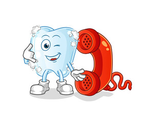tooth with foam call mascot. cartoon vector
