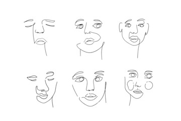 Fototapeta premium woman line art handrawn