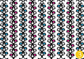 A pattern made from number 3 for wallpaper and decoration 