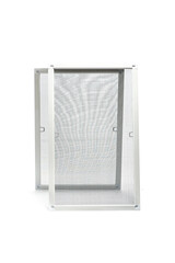 Window mosquito nets isolated on white. Reliable protection against mosquitoes, flies, and insects