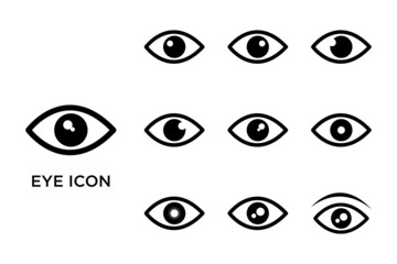 eye icon set vector design template in white background