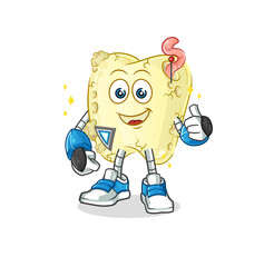 tooth decay robot character. cartoon mascot vector