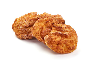 Cottage cheese cookies, isolated on white background.