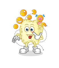 tooth decay laugh and mock character. cartoon mascot vector