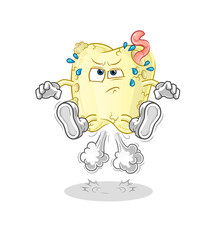 tooth decay fart jumping illustration. character vector