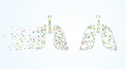 human lungs respiratory. background used medical abstract vector illustration