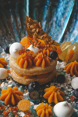 Chef's pumpkin dessert, gourmet restaurant