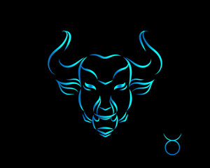 Astrological sign Taurus, zodiac horoscope.Vector illustration.