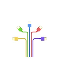 The 3d rendering of USB cable ICON isolated with clear background