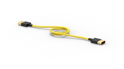The 3d rendering of USB cable ICON isolated with clear background