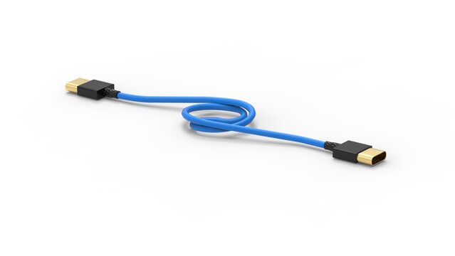 The 3d rendering of USB cable ICON isolated with clear background