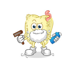 Fototapeta premium tooth decay shave facial hair vector. cartoon character