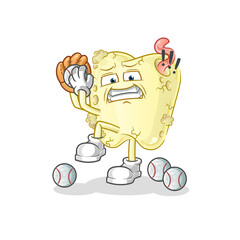tooth decay baseball pitcher cartoon. cartoon mascot vector