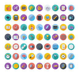 Education color flat icons