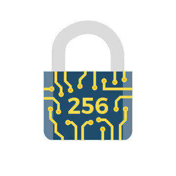 SHA 256 Concept Flat Icon. Isolated on White Background