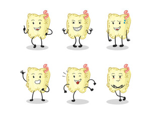 tooth decay happy set character. cartoon mascot vector