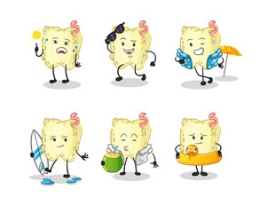 tooth decay holiday character. cartoon mascot vector