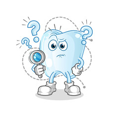 tooth searching illustration. character vector