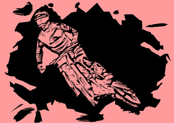 Motocross Jump silhouette Vector