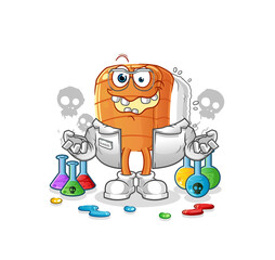 sushi mad scientist illustration. character vector