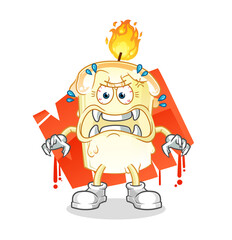 candle monster vector. cartoon character